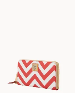 Chevron Large Zip Around Wallet
