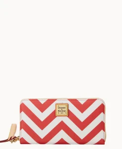 Chevron Large Zip Around Wallet