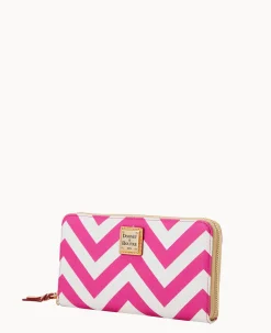 Chevron Large Zip Around Wallet