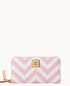 Chevron Large Zip Around Wallet