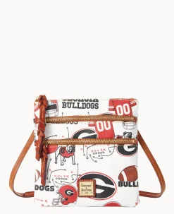 Collegiate University of Georgia N S Triple Zip Crossbody