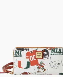Collegiate University of Miami Large Zip Around Wristlet