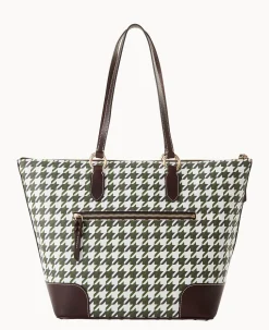 Houndstooth Career Tote