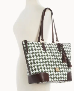 Houndstooth Career Tote