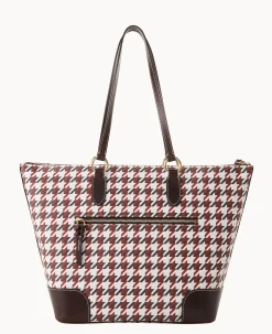 Houndstooth Career Tote