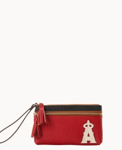 MLB Angels Double Zip Wristlet