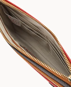 MLB Angels Double Zip Wristlet