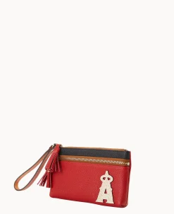 MLB Angels Double Zip Wristlet