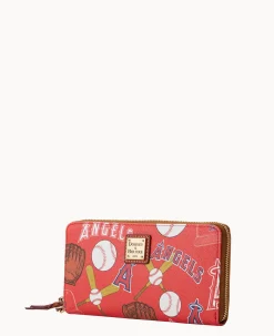 MLB Angels Large Zip Around Wristlet