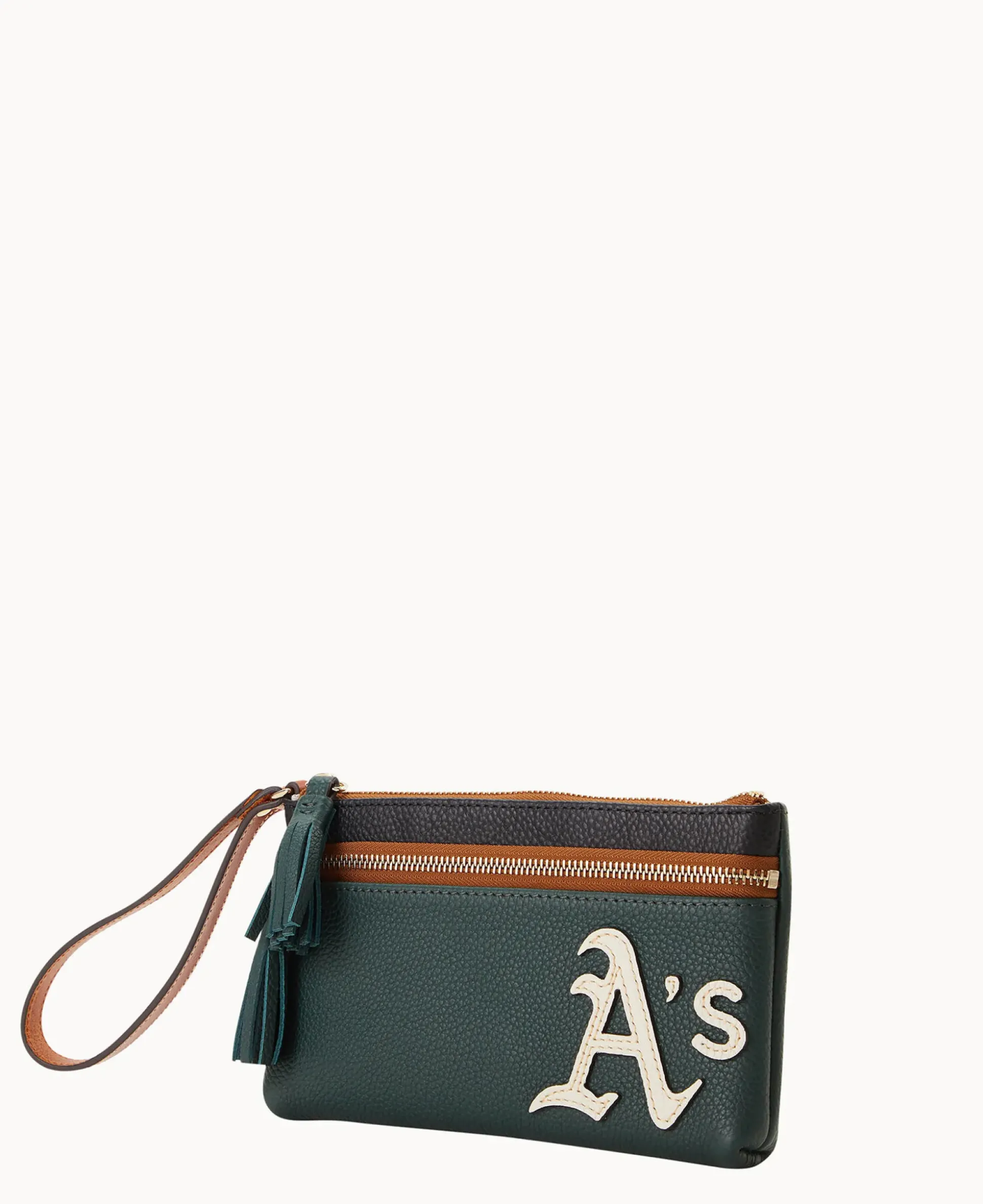 MLB Athletics Double Zip Wristlet