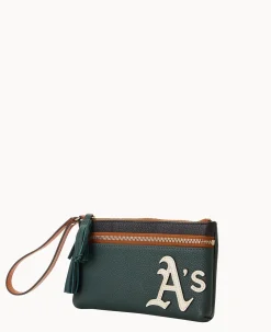 MLB Athletics Double Zip Wristlet