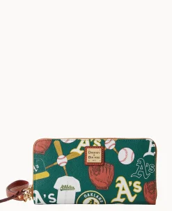 MLB Athletics Large Zip Around Wristlet