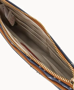 MLB Braves Double Zip Wristlet
