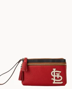 MLB Cardinals Double Zip Wristlet