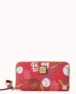 MLB Cardinals Large Zip Around Wristlet