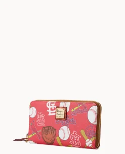 MLB Cardinals Large Zip Around Wristlet