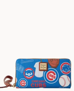 MLB Cubs Large Zip Around Wristlet