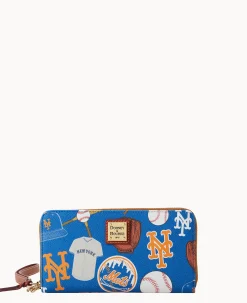 MLB Mets Large Zip Around Wristlet