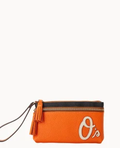 MLB Orioles Double Zip Wristlet