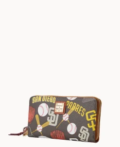 MLB Padres Large Zip Around Wristlet