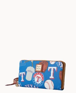 MLB Rangers Large Zip Around Wristlet