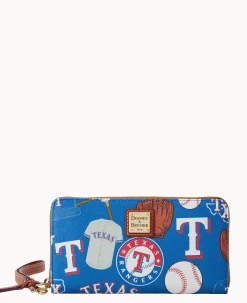 MLB Rangers Large Zip Around Wristlet