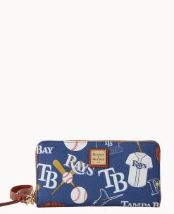 MLB Rays Large Zip Around Wristlet