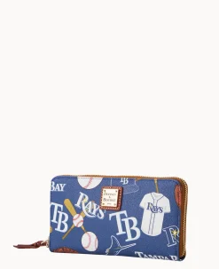 MLB Rays Large Zip Around Wristlet