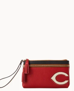 MLB Reds Double Zip Wristlet