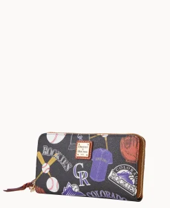 MLB Rockies Large Zip Around Wristlet