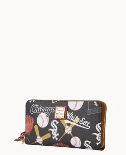 MLB White Sox Large Zip Around Wristlet