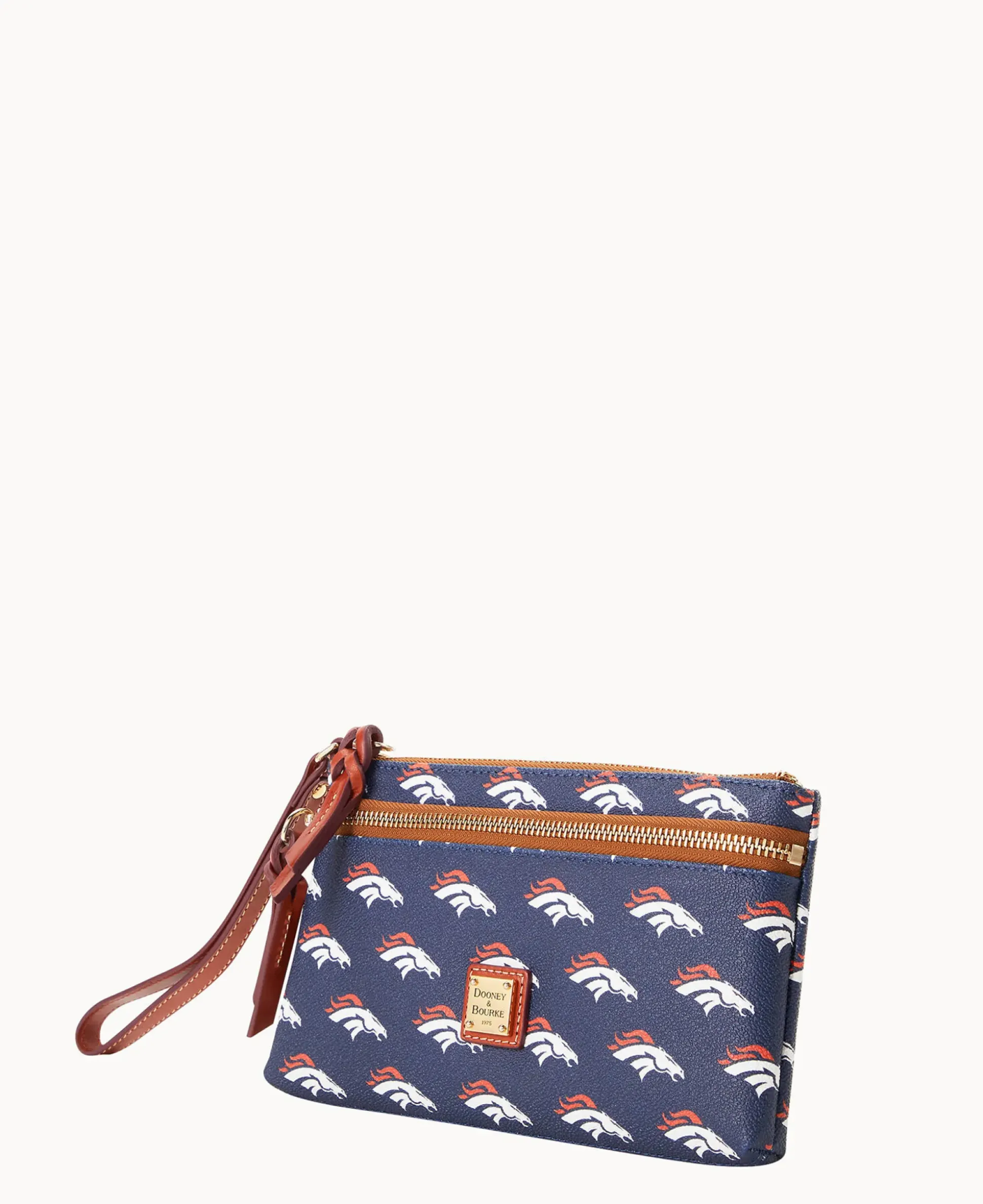 NFL Broncos Double Zip Wristlet