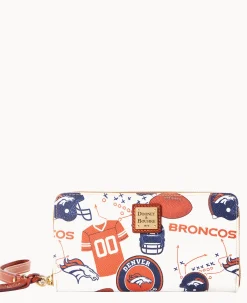 NFL Broncos Large Zip Around Wristlet