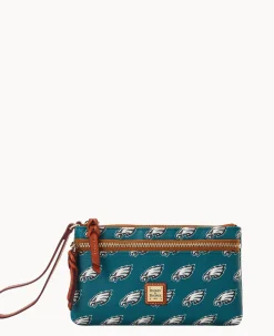NFL Eagles Double Zip Wristlet