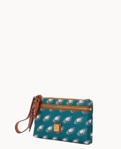 NFL Eagles Double Zip Wristlet