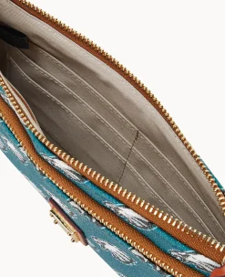 NFL Eagles Double Zip Wristlet