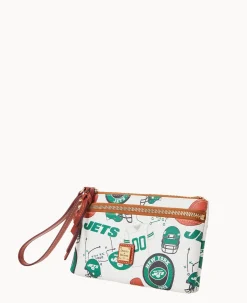 NFL Jets Double Zip Wristlet