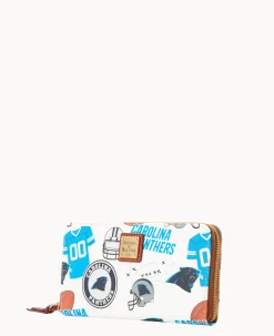 NFL Panthers Large Zip Around Wristlet