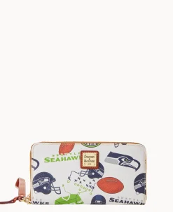 NFL Seahawks Large Zip Around Wristlet
