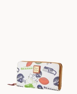 NFL Seahawks Large Zip Around Wristlet