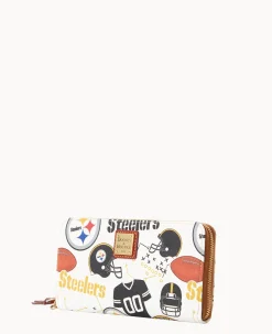 NFL Steelers Large Zip Around Wristlet
