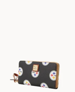 NFL Steelers Large Zip Around Wristlet