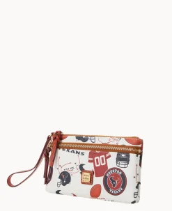 NFL Texans Double Zip Wristlet