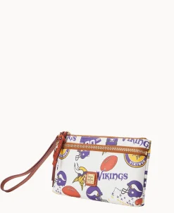 NFL Vikings Double Zip Wristlet