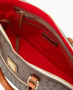 Ostrich Domed Zip Satchel