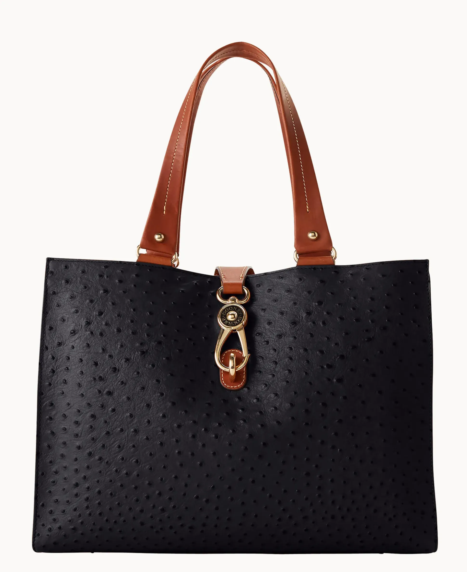 Ostrich Large Logo Lock Tote