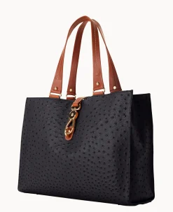 Ostrich Large Logo Lock Tote
