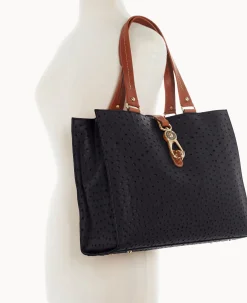 Ostrich Large Logo Lock Tote