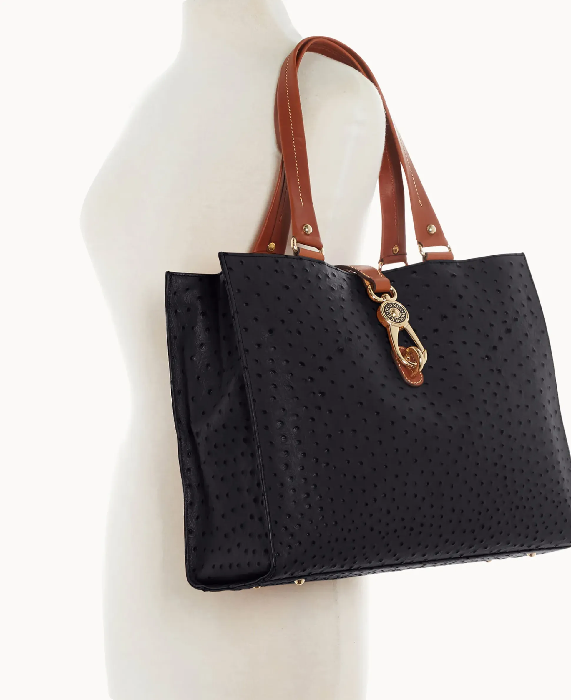 Ostrich Large Logo Lock Tote