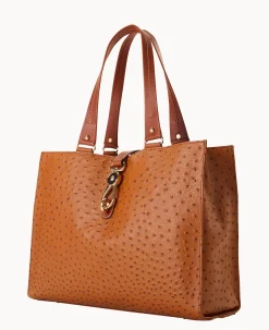 Ostrich Large Logo Lock Tote